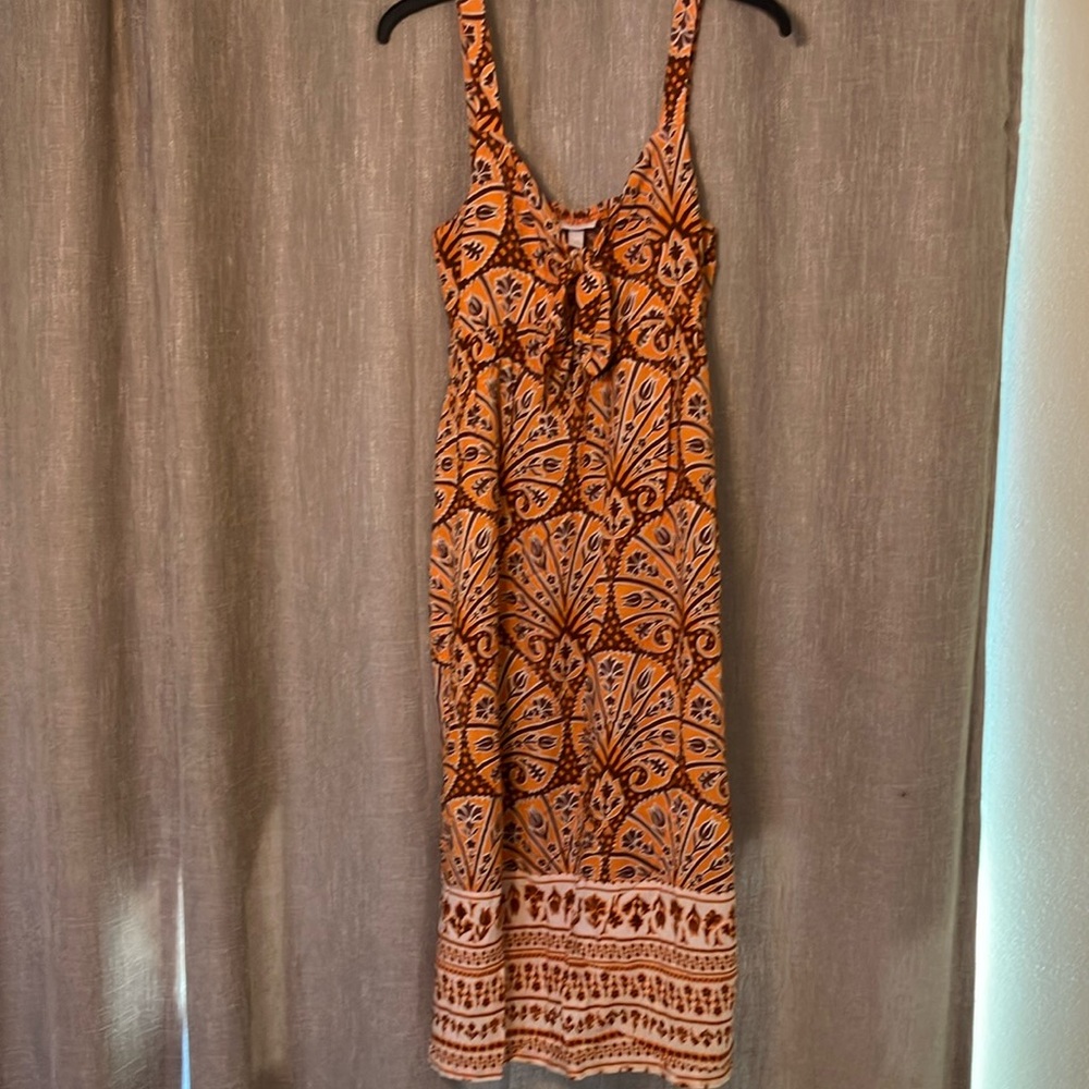 Knox Rose Orange Brown Sleeveless Sundress Maxi